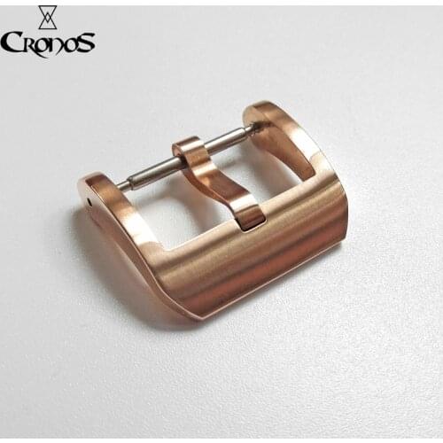 CRONOS Bronze Watch Buckle for Straps Tongue Buckle Brushed 20Mm 3.0 with Spring Bars