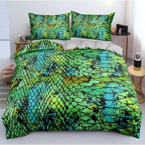 Classic 3D Snakeskin Quilt Cover Set Bedding Sets Comforter Covers Pillowcases Duvet Cover Bed Linen Full 140x200 Home Textile