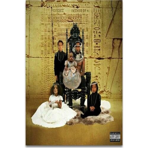 Father Of 4 Offset Rap Music Album Custom Fabric 2 Silk Cloth Poster Art Bedroom Decoration