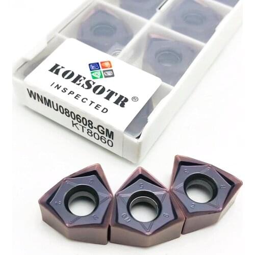 KOESOTR 100% original WNMU080608 GM cemented carbide end mill super thick insert WNMG 080608 turning tool for metal processing