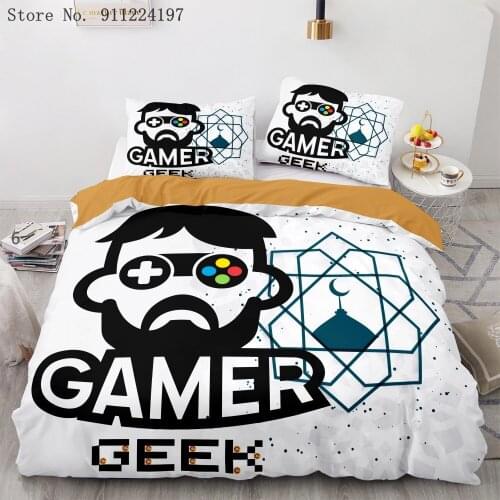 3D Print Game Characters Duvet Cover Set Kids Bedding Set Gamer Geek Bedspreads Comforters Cartoon Quilt Cover 2/3pcs Bedclothes