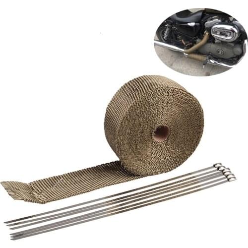 Hot Retail price 15m x 5cm x2mm Exhaust Tube Thermal Insulation Collector Tape Motorcycle Auto Fiber Turbo High Heat Wrap Tape