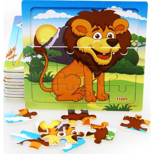 Cute Cartoon Baby Puzzle Wooden Small Piece Kids Train Toy Wooden Jigsaw Puzzle Educational Toys For Children juguetes educativo