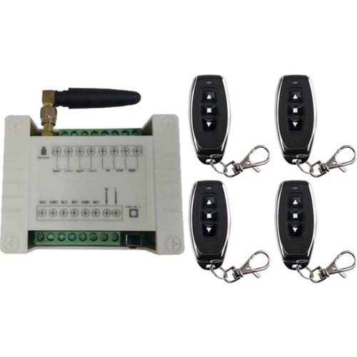 12V 24V 48V Motor Remote Control Switch Motor Forwards Reverse Up Down Stop Door Window Curtain Wireless TX RX Limited Switch