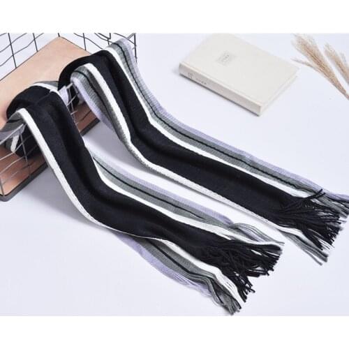 2017 New Fashion Accessories Neckerchief Cotton Scarf Striped Long Autumn Winter Thick Warm Tassel All-matched Scarf