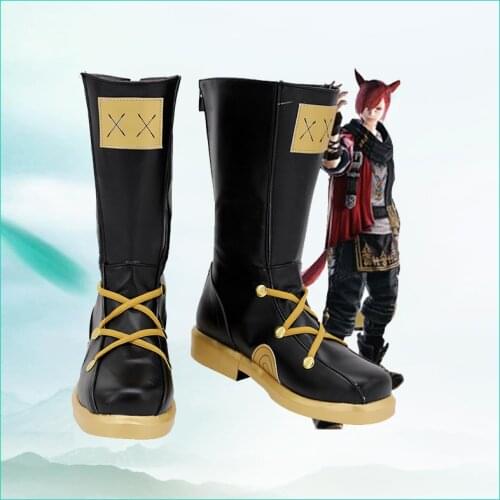 New Unisex Anime Cos G'raha Tia Cosplay Costumes Boots Shoes Halloween Christmas Party Custom Size