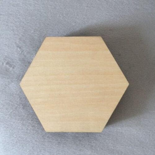 Wholesale unfinished hexagon laser cut wood shapes