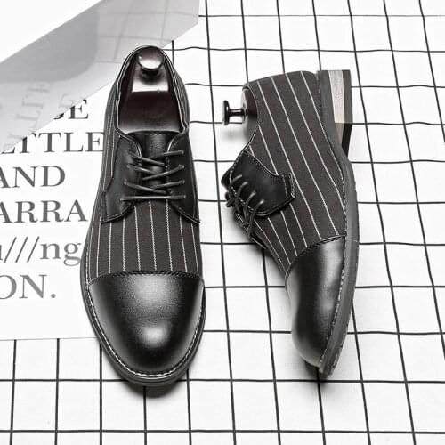 Casual Business Shoes Men Oxfords Fashion Brand Male Footwear Black Flat Mens Casual Shoes KA3840