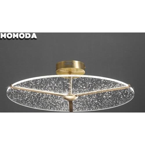 MOMODA Simple Round Ceiling Lights for Bedroom Kitchen Modern LED Brass Golden Lightings Hotel Decoration Design Lights Fixture