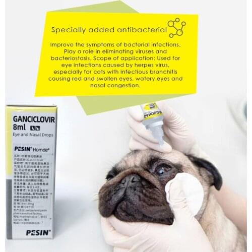 Swiss Homde Eye Pet Cat Nasal Branch Nasal Drops Anti-bacterial Bacteria Eye Wash Eye Drops for Dogs and Cats 8ml