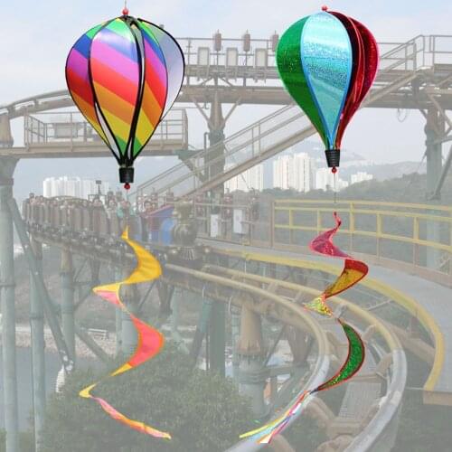 Rainbow hot air balloon Outdoor hanging rotating wind bar park scenic spot windmill Festival kindergarten decoration