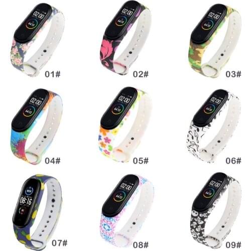 Printing Silicone Color Smart Watch Wrist Strap For Xiaomi Mi Band 3 Band 4 Wrist Sports Watchbands Miband 4 Strap Accessories