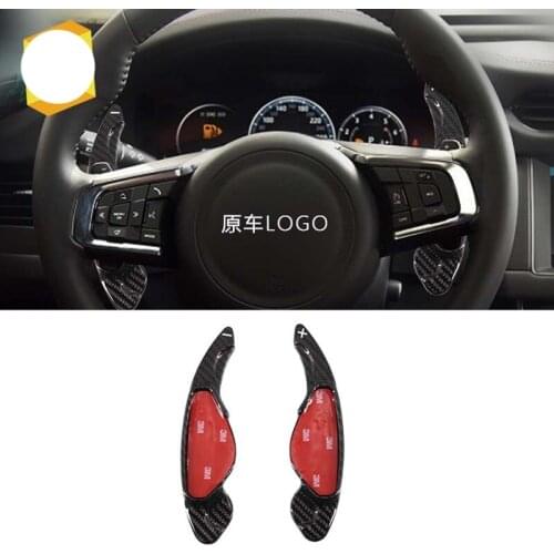 Real Carbon Fiber Steering Wheel Shift Paddle Shifter Extension Fit For Range Rover Evoque Discovery XF