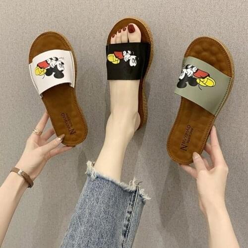 Disney childrens cartoon Minnie Mickey girl non-slip soft bottom sandals beach shoes thick bottom slippers home shoes