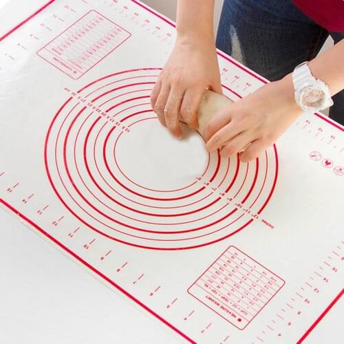 Silicone Rolling Dough Mat Non-Stick Kneading Pad with Scale Pastry Sheet Bakeware Cooking Baking Tools Kitchen Gadgets Supplies