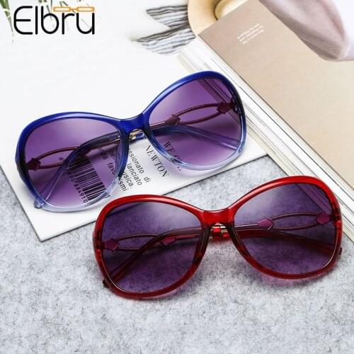 Elbru Diamond-encrusted Women Sunglasses New Fashion Sun Glasses New Women Retro Eyewear Gradient Color Frame Sunshades For Men