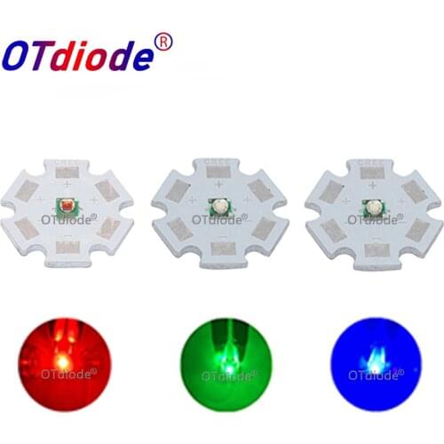 10pcs-50pcs Cree LED XPE XP-E R3 1W-3W High Powr LED Red 620nm Green 520nm Blue 460nm 3535 SMD Chip with 20mm 16mm Heatsink