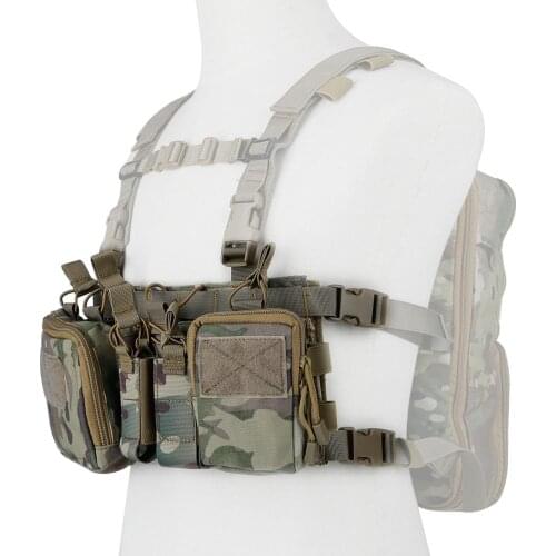 Tactical Molle Vest Ammo Chest Rig Removable Hunting Airsoft Paintball Gear Vest 5.56 9mm Magazine Pouch