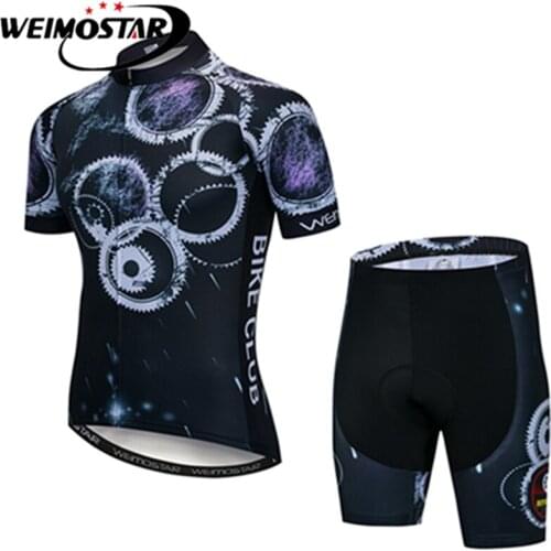 Weimostar Cycling Clothing Maillot Men Set Bike Clothing Breathable Bicycle Wear Short Sleeve Cycling Jersey Bib Shorts