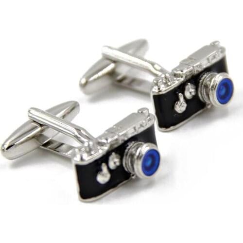 Vintage Blue Lens Camera Cufflinks Cuff Links Shirt Cuff Buttons Mens Fashion Jewelry Gift Wholesale 10pairs/lot