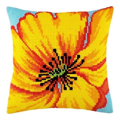 Latch Hook Cushion Yarn for Cushion Cover Flower Pillow Case Sofa Cushion Printed Canvas Home Decorative Pillow
