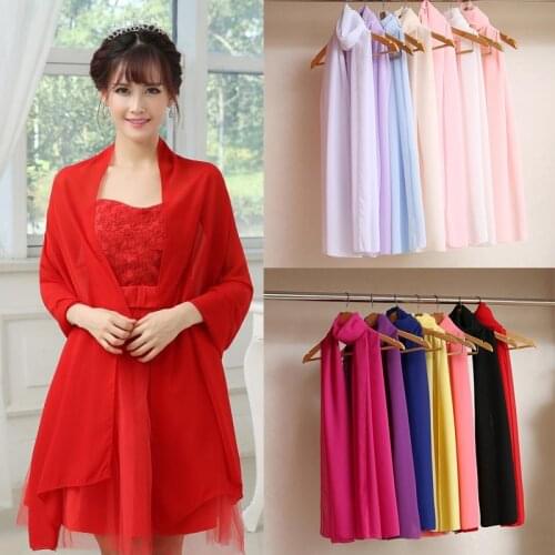 Shrug Bolero For Women Chiffon Evening Dresses Wrap 200*75cm Bridal Shawl Party Cape 11 Colors Long Scarf Bridesmaid Cape Dres