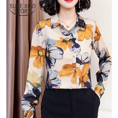 Korean Vintage Floral Blusas Mujer De Moda 2021 Chiffon Blouse Women Square Collar Tops Plus Size Tops 3XL Ladies Tops 8111 50