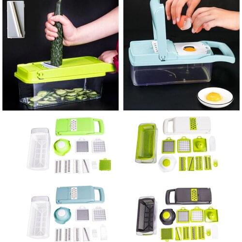 1Set Multi-Function 8 in 1 Vegetable Slicer Onion Chopper for Salad Potato with Drain Basket Fruit Dicer Egg Separator