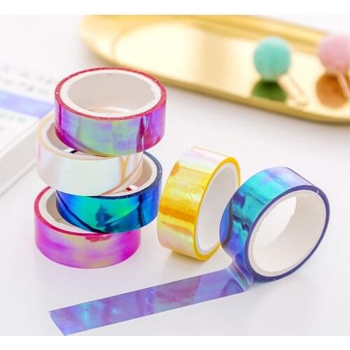 1PC New 500cm Rhythmic Gymnastics Decoration Holographic RG Prismatic Glitter Tape Hoops Stick