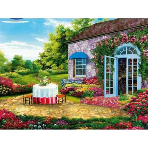 Diy Diamond Painting Farm House Landscape Diamond Round Diamond Decoration Customizable Wall Art Decoration Frameless Style