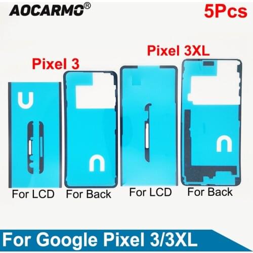 Aocarmo 5Pcs/Lot For Google Pixel 3 3xl 3 XL LCD Screen Adhesive Tape Back Cover Frame Sticker Glue