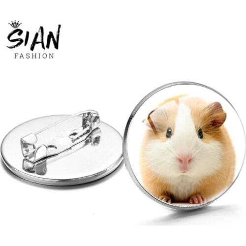 SIAN Cute Guinea Pig Brooch On Clothes Hot Seller Man Women Metal Brooches Gifts For Student Zoo Souvenirs Jewelry Child Favorit