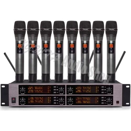 UHF Digital Wireless Audio Microphone Mic System 8 Handheld Karaoke Mic For Professional Stage Studio Handheld Microphone