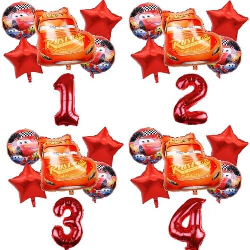 Disney McQueen car Balloon children car birthday party birthday decoration with 32inch red number balloon kids toy baby shower