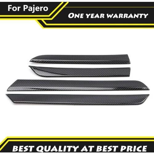 For Mitsubishi Pajero 2007-2021 Door Interior Panle Decoration Cover Carbon Fiber Color Car Protection Accessories