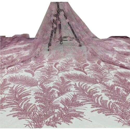 French Lace Fabric High Quality African Lace Fabric Heavy Sequins Nigerian Mesh Lace Fabrics For Wedding Sewing ZX-160