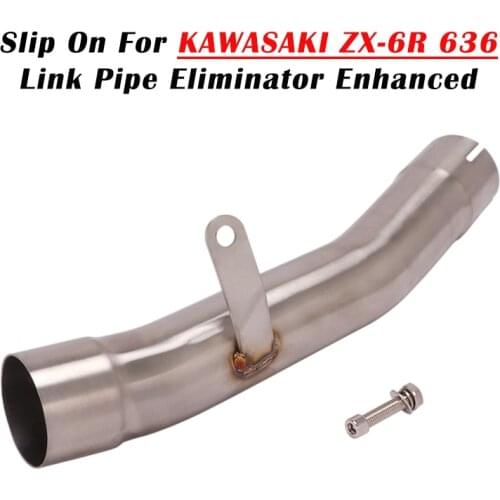 For Kawasaki ZX-6R 636 ZX6R 2009 - 2016 2017 2018 2019 2020 Motorcycle Exhaust Muffler Catalyst Delete Escape Middle Link Pipe