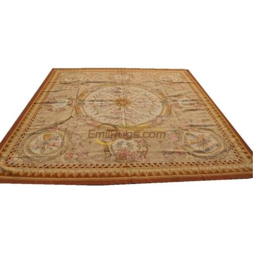 Rug for living room aubusson rug handmade woolen carpets 305CMX305CM (10 'X 10') 7gc20aubyg3
