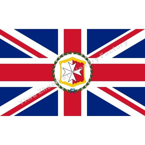 Malta Governor 1875 Flag 150X90cm (3x5FT) 120g 100D Polyester Double Stitched High Quality Banner Free Shipping