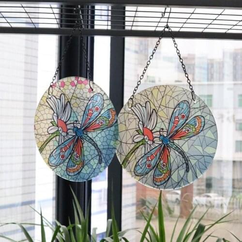 Miniature Pendant Statues Hook Design Easy to Hanging Plexiglass Dragonfly Glass Suncatcher for Home Decoration Accessories