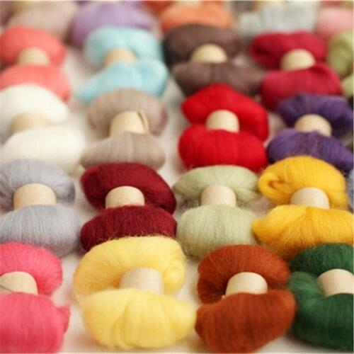 Multicolor Wool felt DIY Needle felt Wool Roving handmade wool top Spin 5g 10g Message color selection 10bag/lot