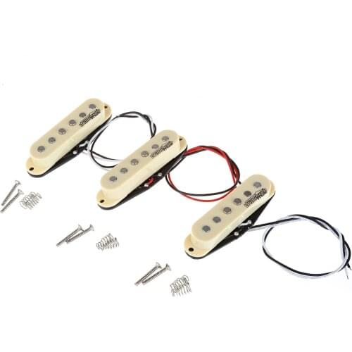 Wilkinson LOW GAUSS Vintage Tone Ceramic Single Coil Pickups Set for Strat Style Guitar, Ivory