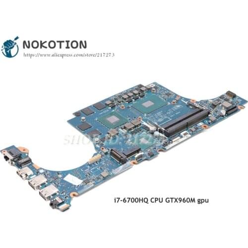 NOKOTION For Dell Inspiron 15 7566 Laptop motherboard i7-6700HQ CPU DDR4 GTX 960M graphics BCV00 LA-D991P Main Board