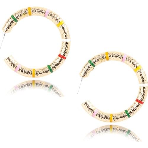 2020 Hot Selling Latest Style Color Matching Circle Exaggerated Ladies Earrings