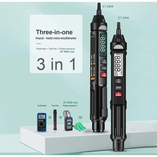 Professional 3 in 1 Digital Multimeter Voltage Test Pen Phase Sequences Meter AC/DC Voltage Resistance Diode Tester Tools