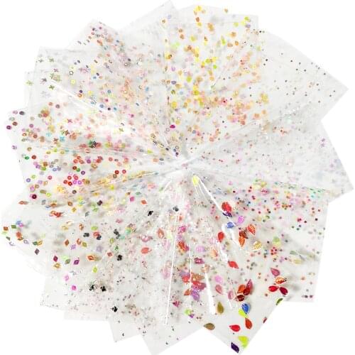 20*33cm Sequin Transparent Faux Synthetic Leather Fabric For Bow-knot Bags Wallet Earring Phone Case Scrapbook DIY,1Yc9181