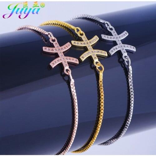 Christmas Gifts Jewelry Constellation Pisces Connector Charm Bracelets Women Handmade Zodiac Charm Fashion Bracelets
