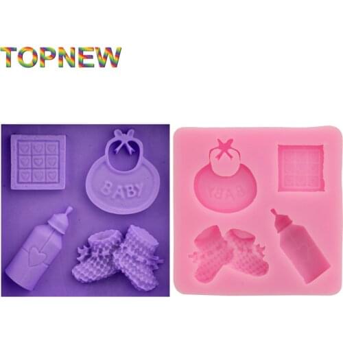 Baby Bottle And Shoes Design Shape Fondant Cake Decoration Silicone Baking Tray Chocolate Candy Jelly Mold 1812