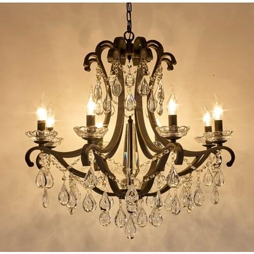 Modern Led Chandeliers Coffee House Lighting Fixture black Iron lamp Industrial lighting Cloth Shop Vintage chandelier lighting