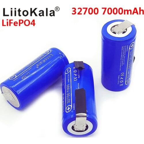 75PCS LiitoKala Lii-70A 32700 lifepo4 3.2v 7000mah 33A weld strip for screwdriver battery electric bike powered+Nickel sheets
